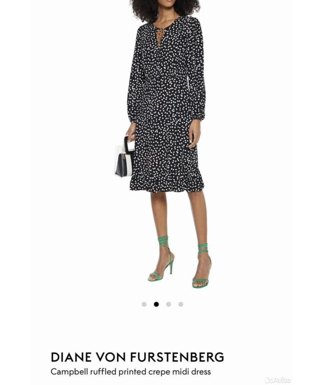 DIANE VON FURSTENBERG Черное хлопковое повседневное платье, фото 2