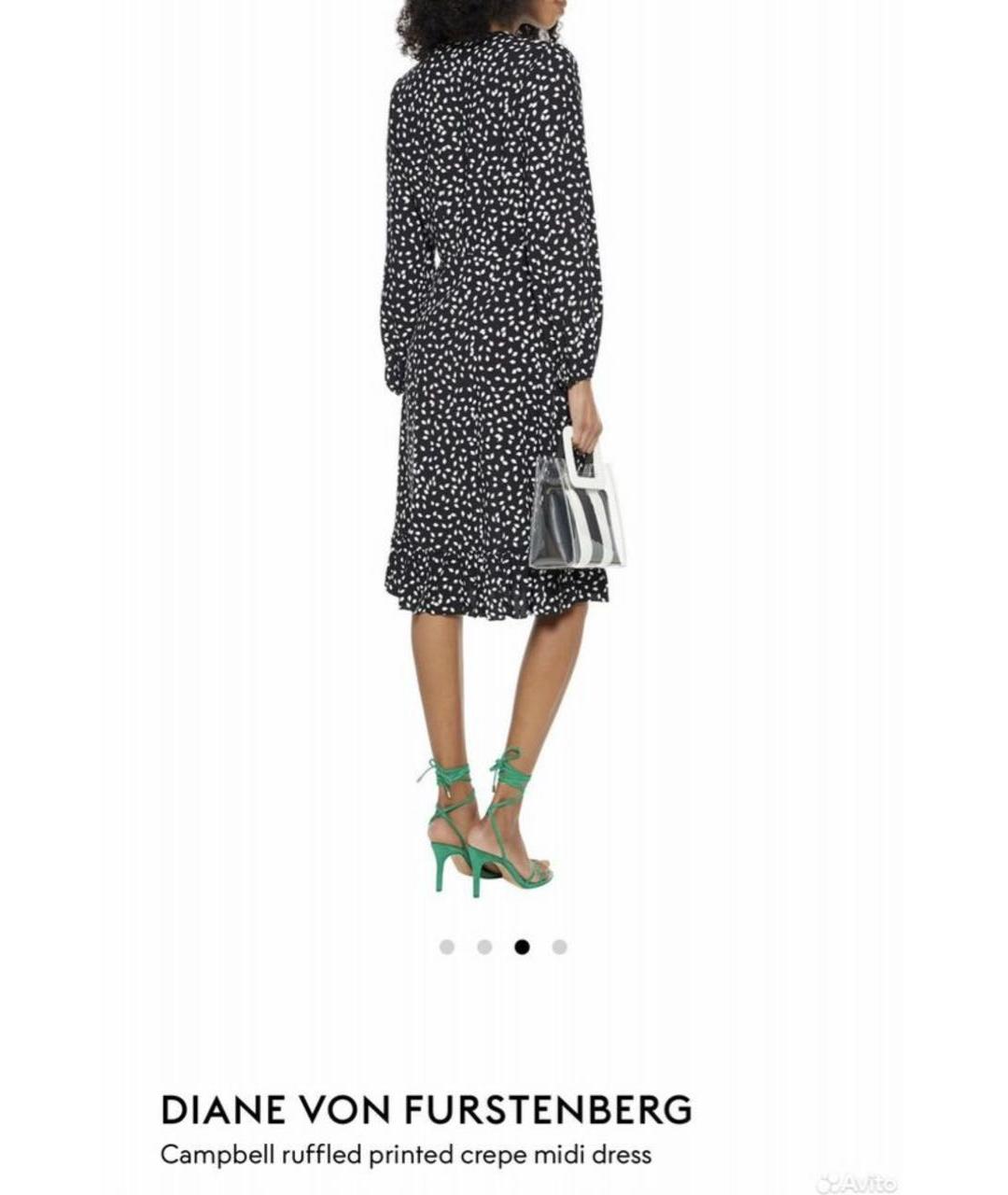 DIANE VON FURSTENBERG Черное хлопковое повседневное платье, фото 3