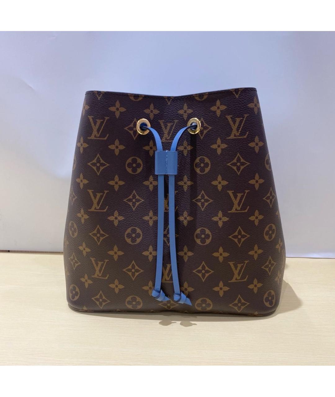 LOUIS VUITTON Синяя кожаная сумка тоут, фото 7