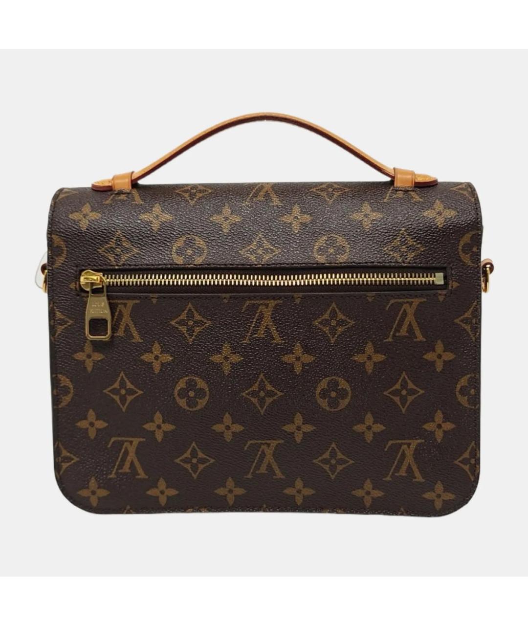 LOUIS VUITTON Коричневая кожаная сумка через плечо, фото 4