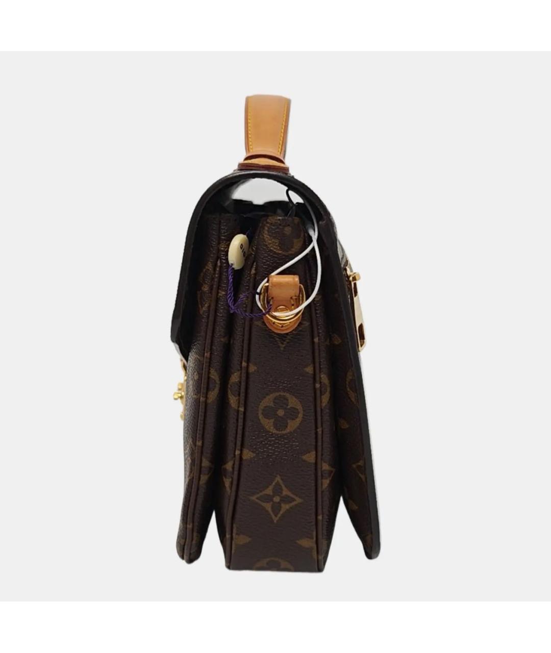 LOUIS VUITTON Коричневая кожаная сумка через плечо, фото 2