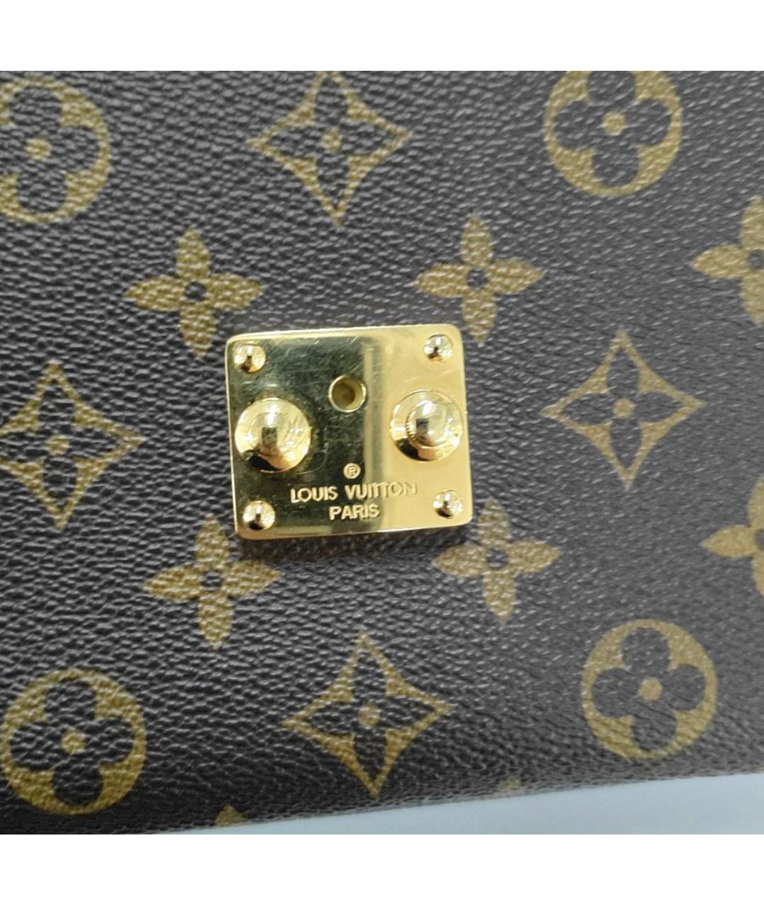 LOUIS VUITTON Коричневая кожаная сумка через плечо, фото 8