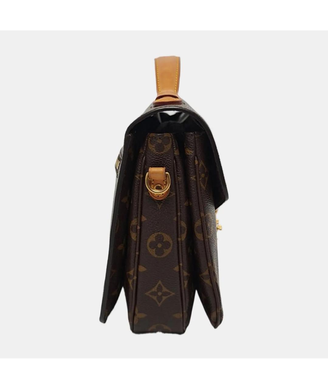 LOUIS VUITTON Коричневая кожаная сумка через плечо, фото 3