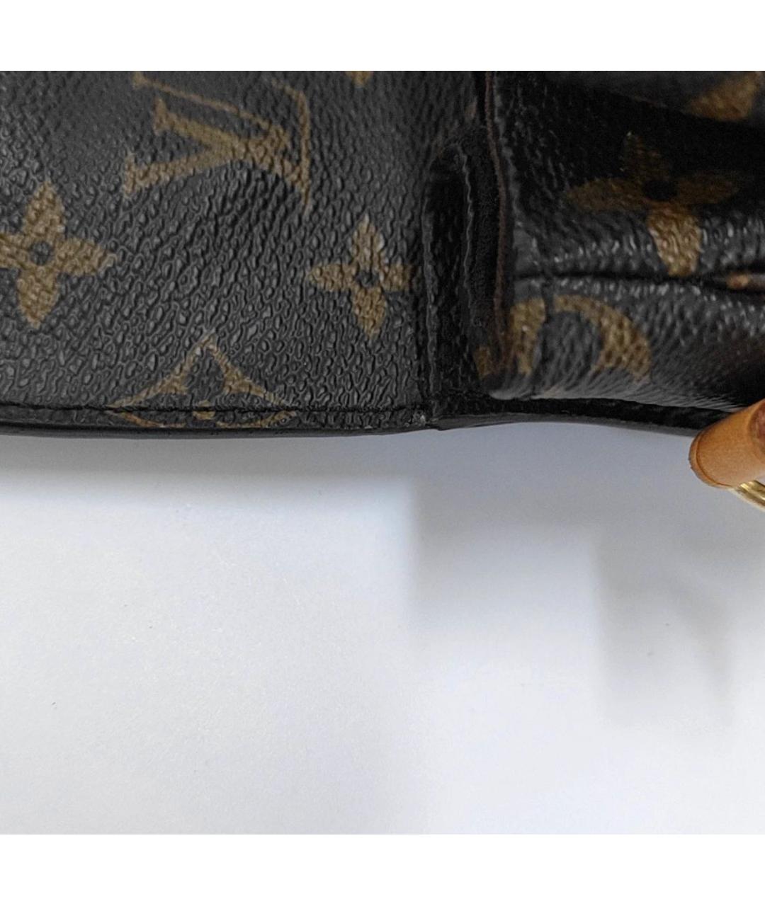 LOUIS VUITTON Коричневая кожаная сумка через плечо, фото 7