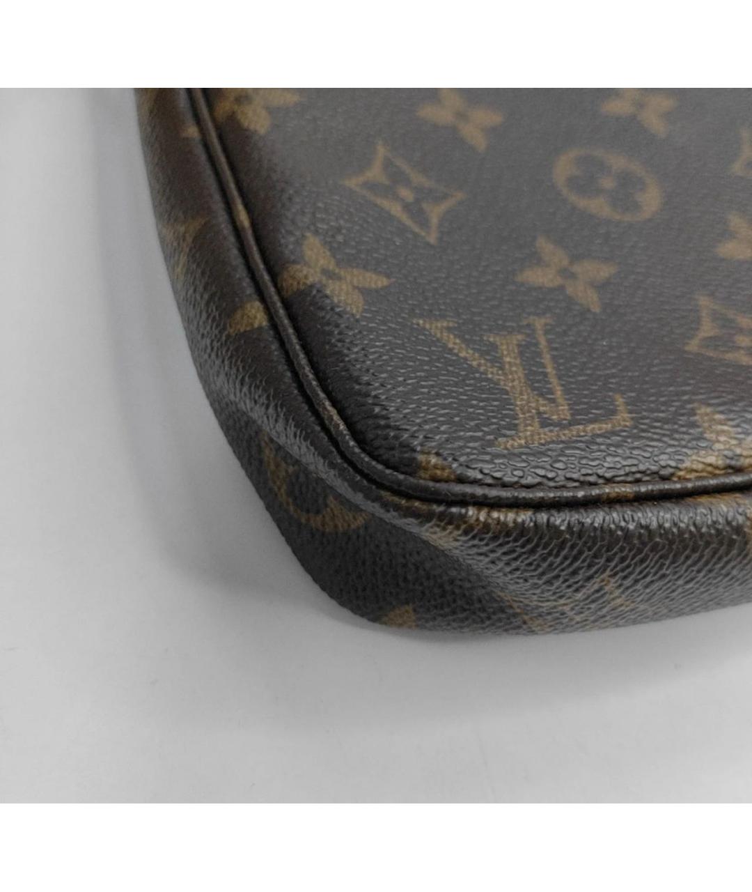 LOUIS VUITTON Коричневая кожаная сумка через плечо, фото 6