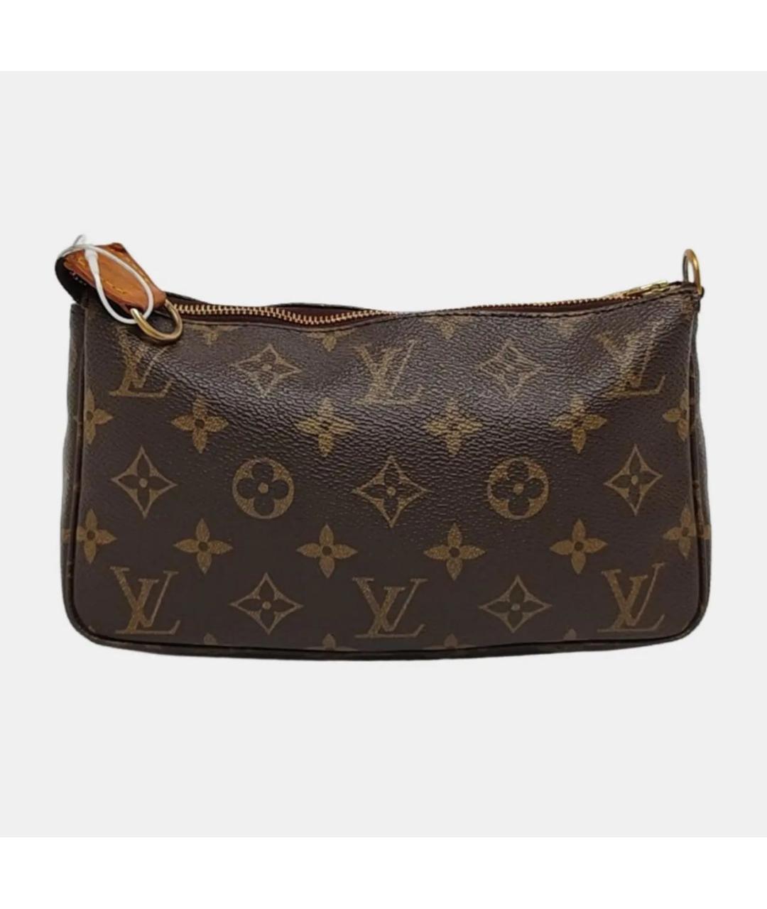 LOUIS VUITTON Коричневая кожаная сумка через плечо, фото 4