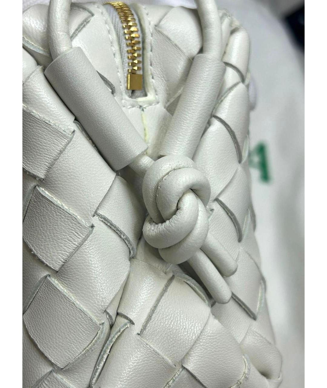 BOTTEGA VENETA Белая кожаная сумка через плечо, фото 7