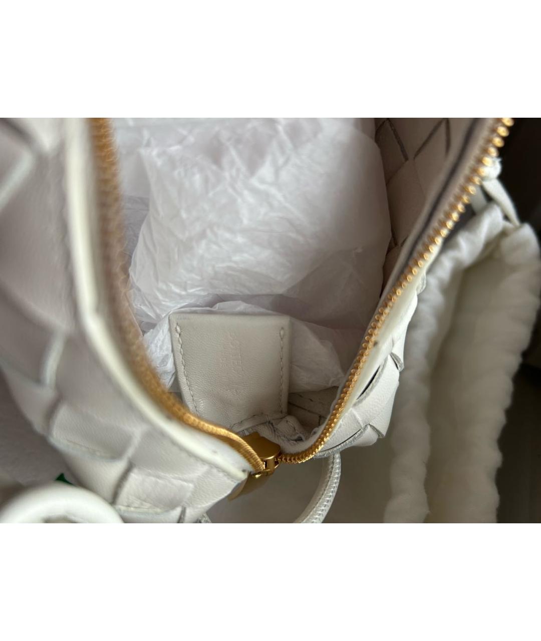 BOTTEGA VENETA Белая кожаная сумка через плечо, фото 7