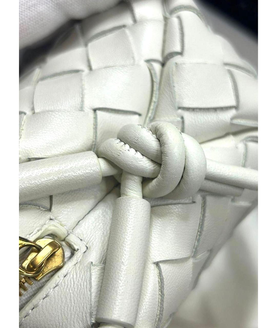 BOTTEGA VENETA Белая кожаная сумка через плечо, фото 8