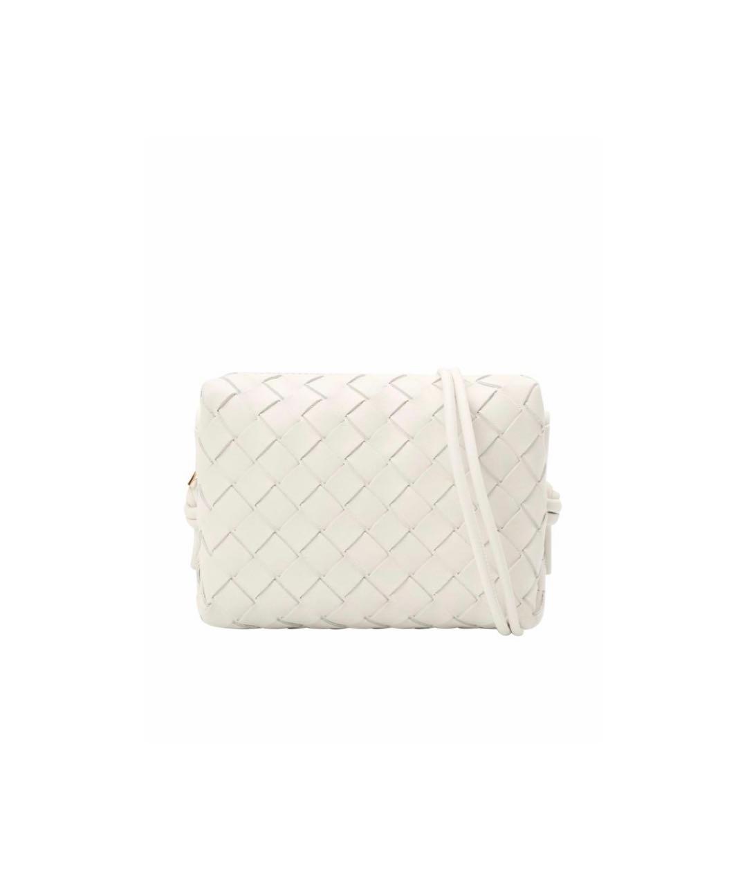 BOTTEGA VENETA Белая кожаная сумка через плечо, фото 9