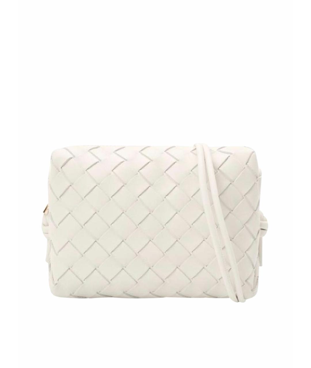 BOTTEGA VENETA Белая кожаная сумка через плечо, фото 1