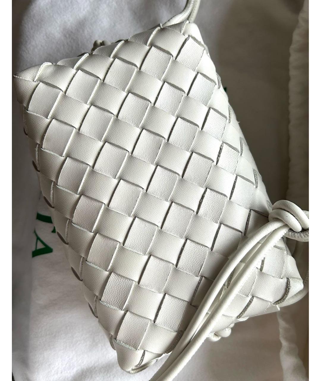 BOTTEGA VENETA Белая кожаная сумка через плечо, фото 2