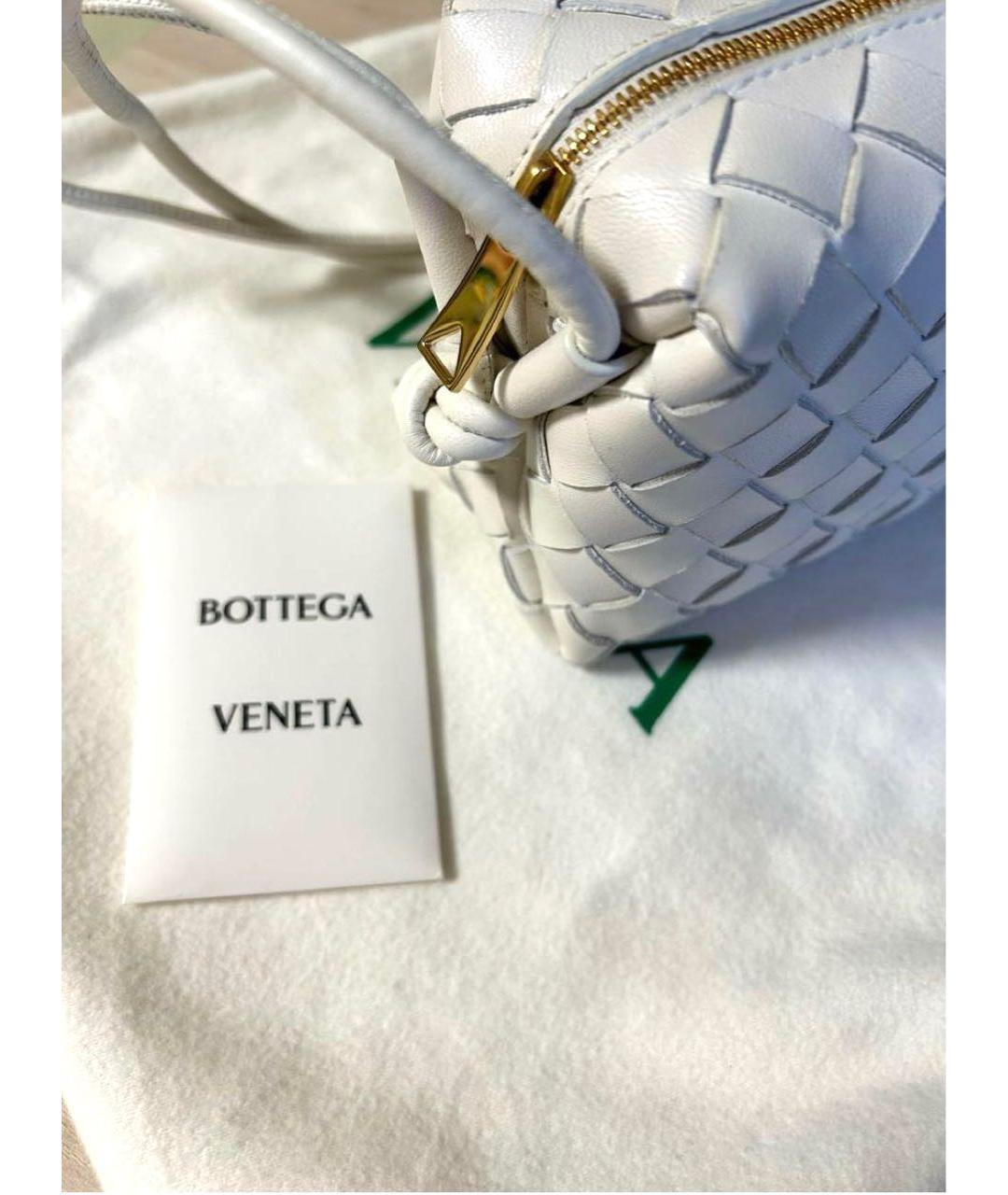 BOTTEGA VENETA Белая кожаная сумка через плечо, фото 2