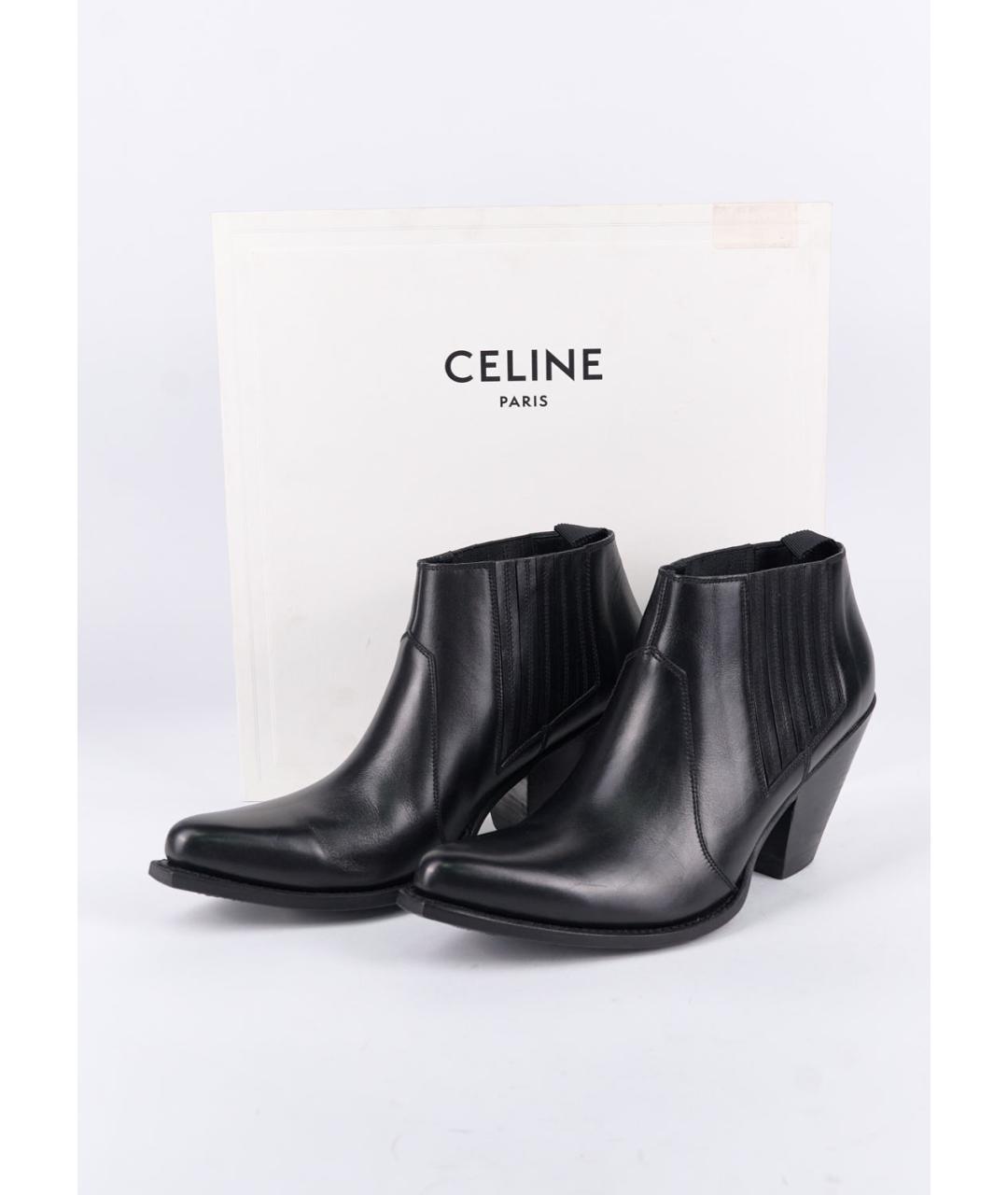 CELINE Черные кожаные ботинки, фото 6