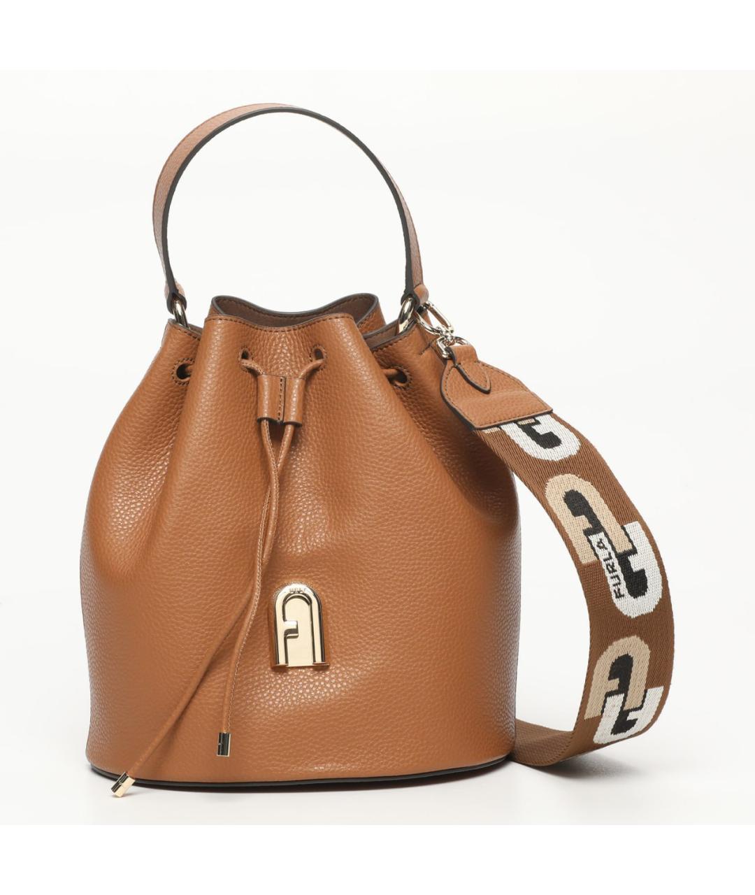 FURLA Коричневая кожаная сумка через плечо, фото 6