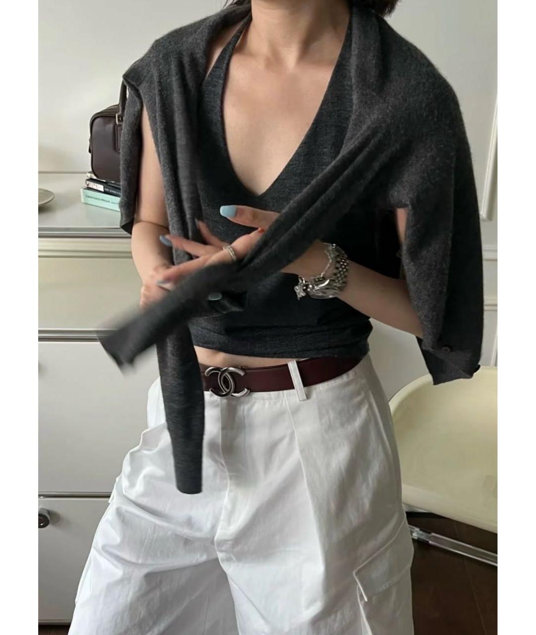 CHANEL Черный кожаный ремень, фото 4