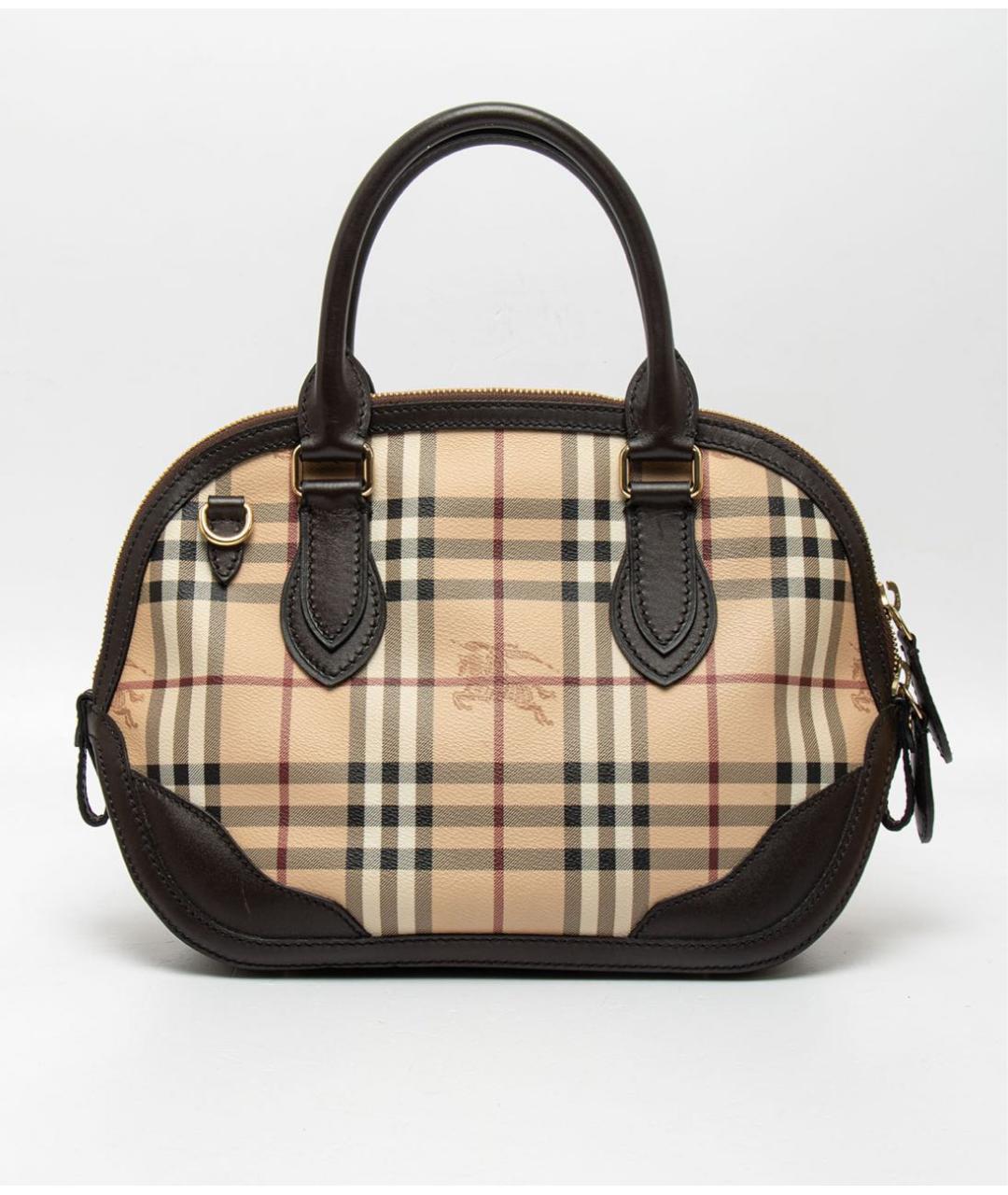 BURBERRY Коричневая кожаная сумка с короткими ручками, фото 4