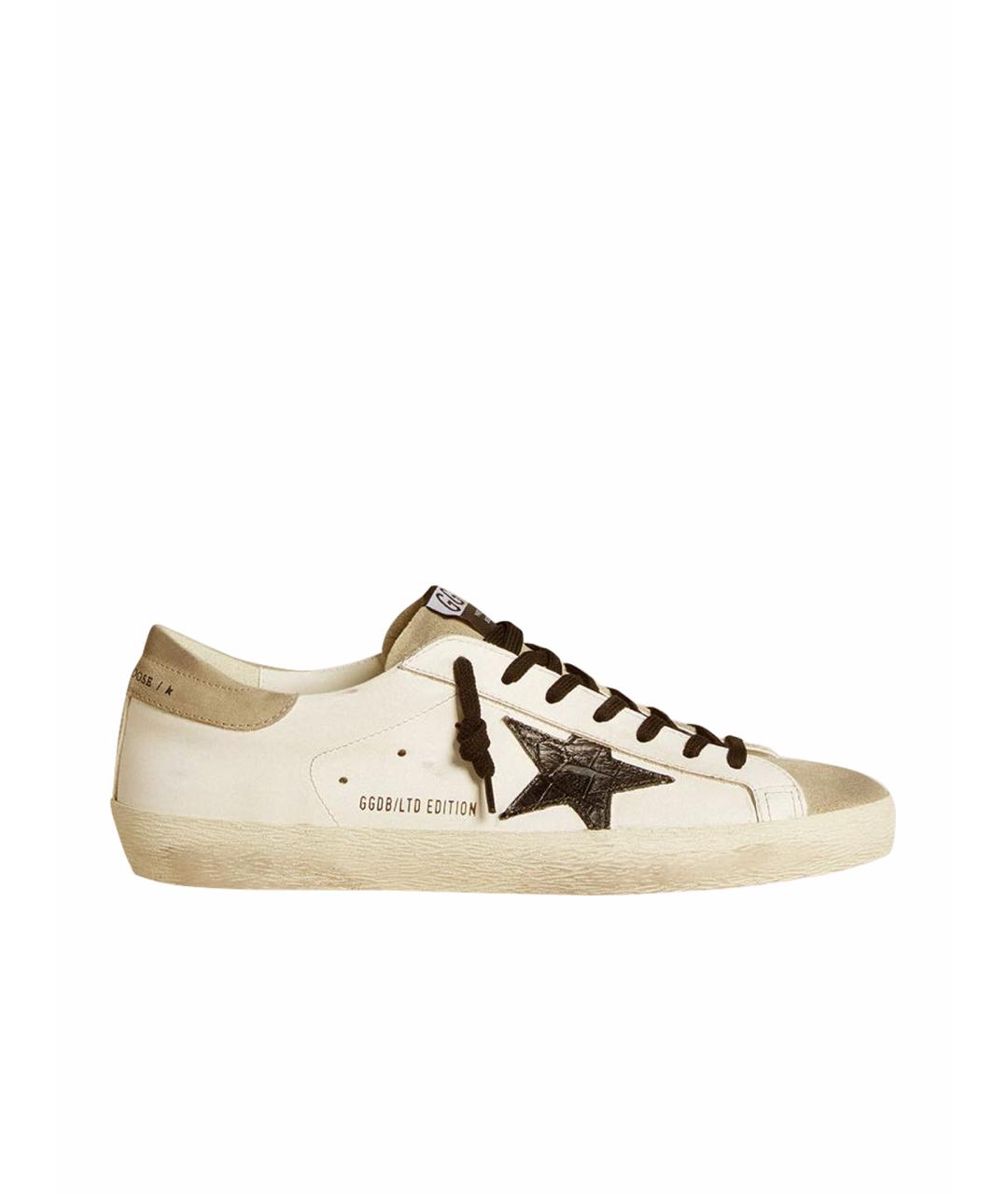 GOLDEN GOOSE DELUXE BRAND Белые кожаные низкие кроссовки / кеды, фото 1