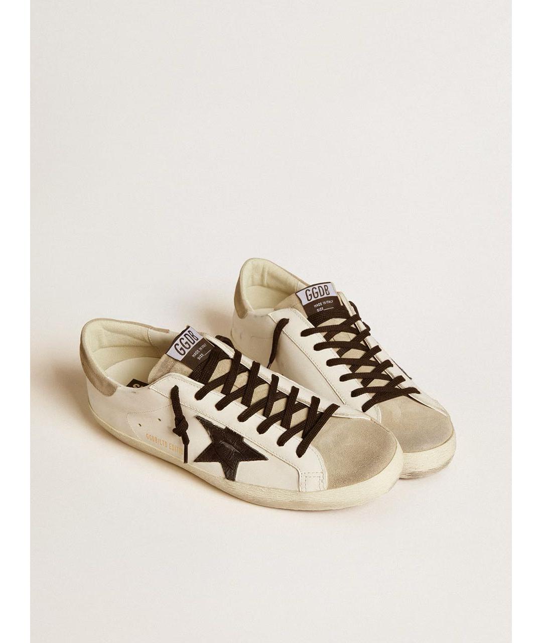 GOLDEN GOOSE DELUXE BRAND Белые кожаные низкие кроссовки / кеды, фото 2