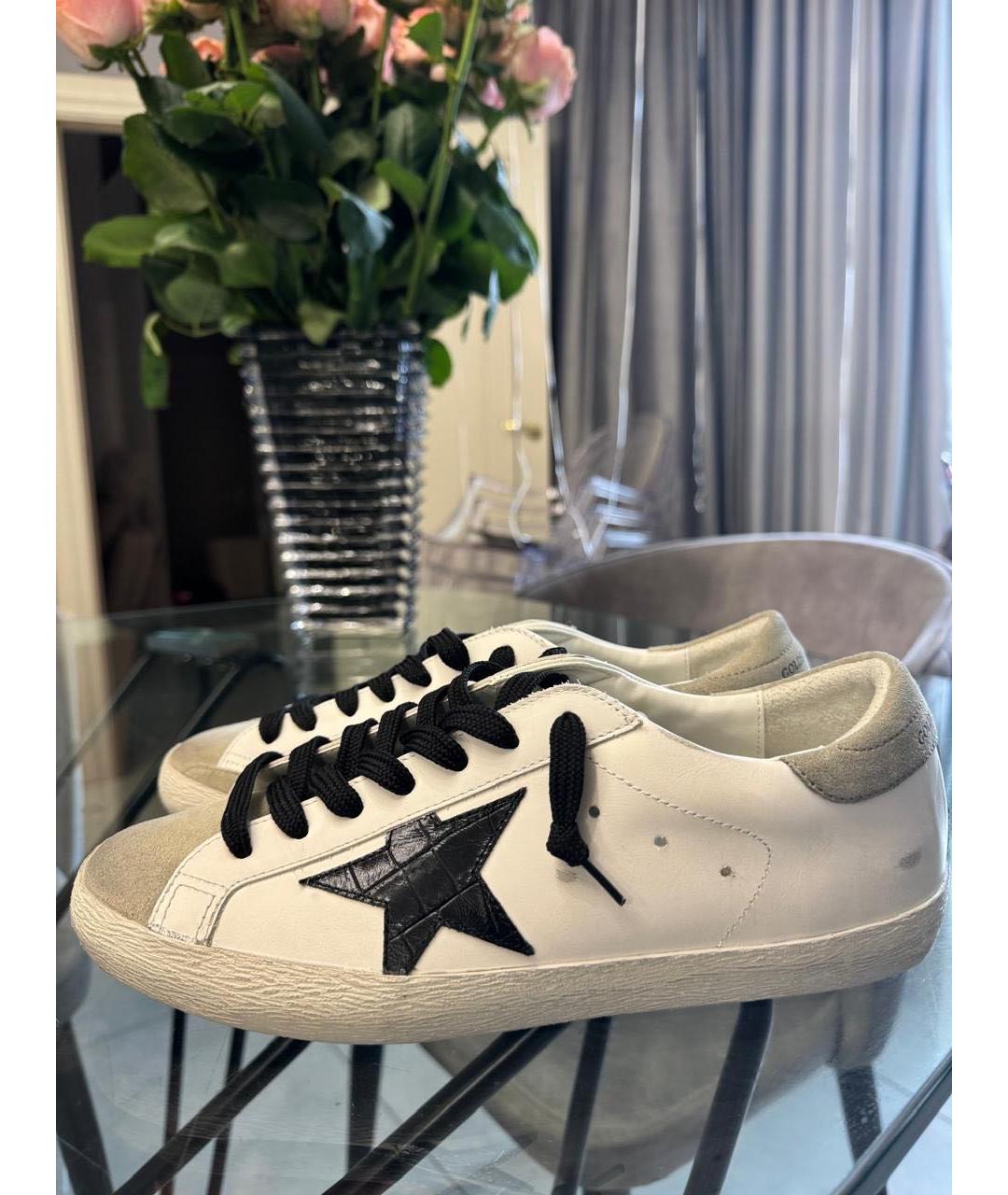 GOLDEN GOOSE DELUXE BRAND Белые кожаные низкие кроссовки / кеды, фото 6