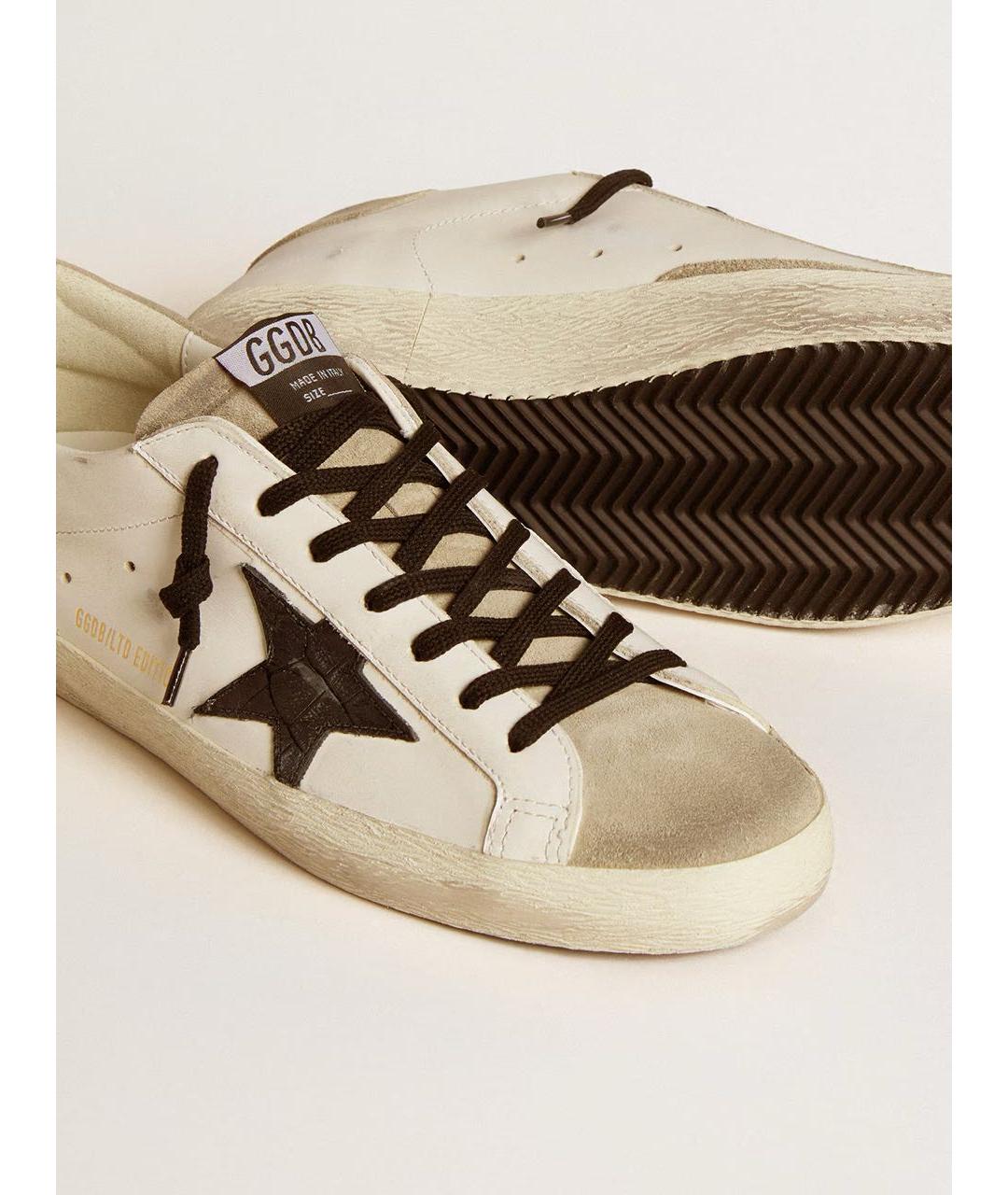 GOLDEN GOOSE DELUXE BRAND Белые кожаные низкие кроссовки / кеды, фото 3