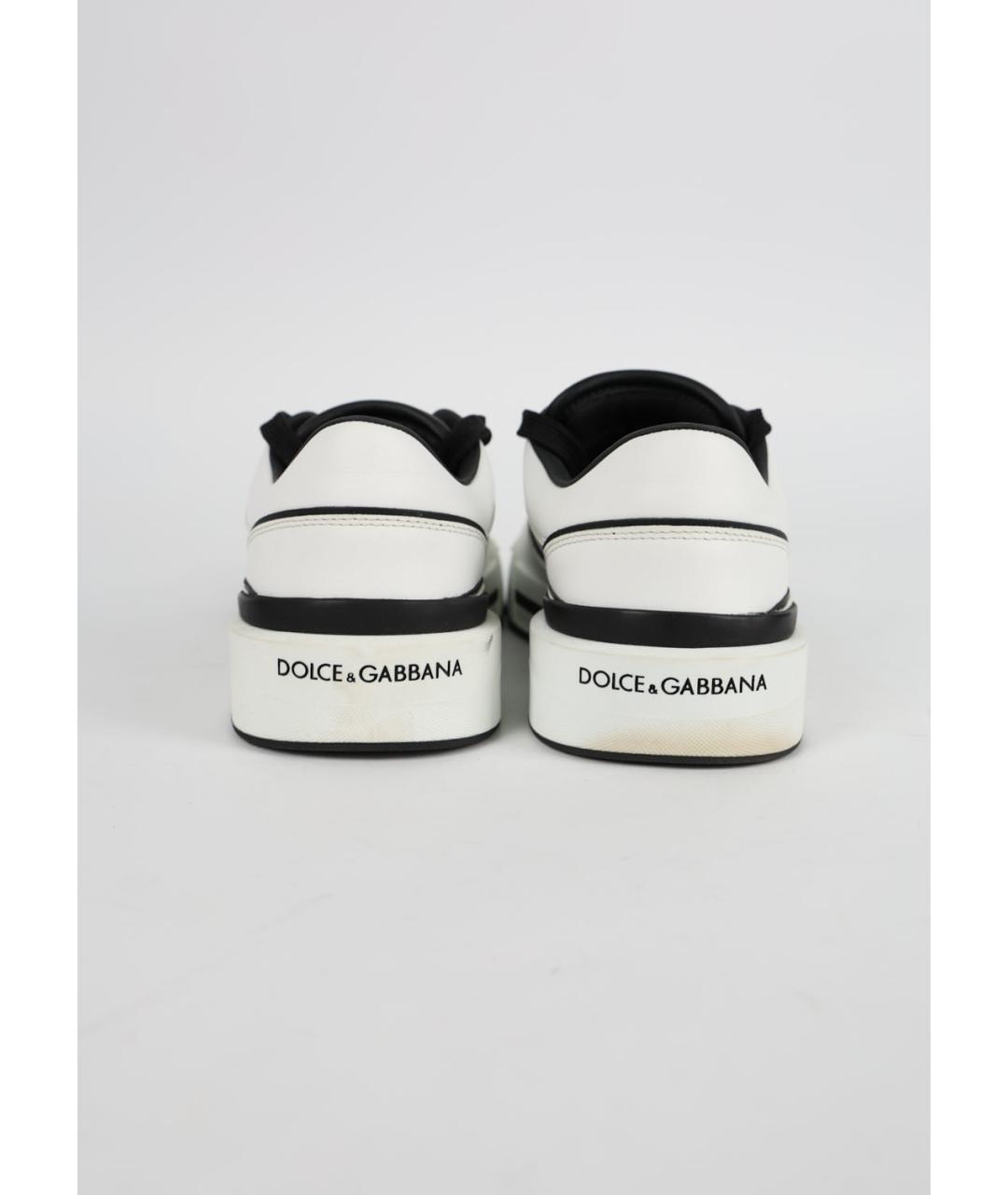 DOLCE&GABBANA Белые кожаные кеды, фото 4