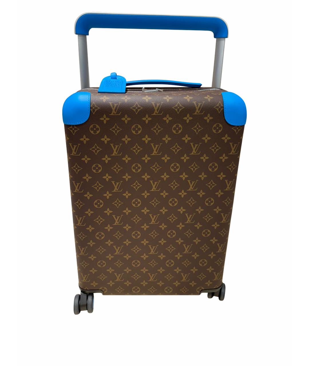 LOUIS VUITTON Коричневый кожаный чемодан, фото 1