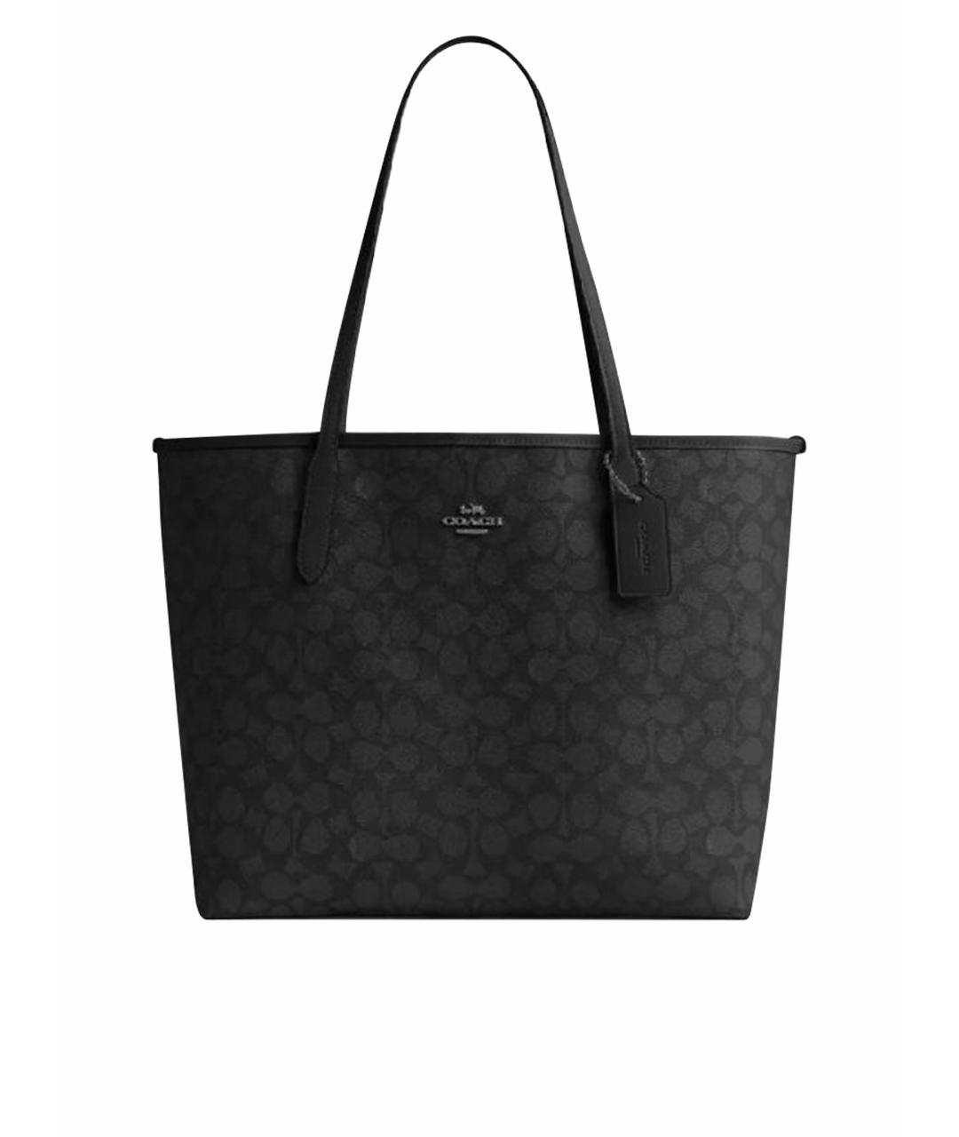 COACH Черная кожаная сумка тоут, фото 1