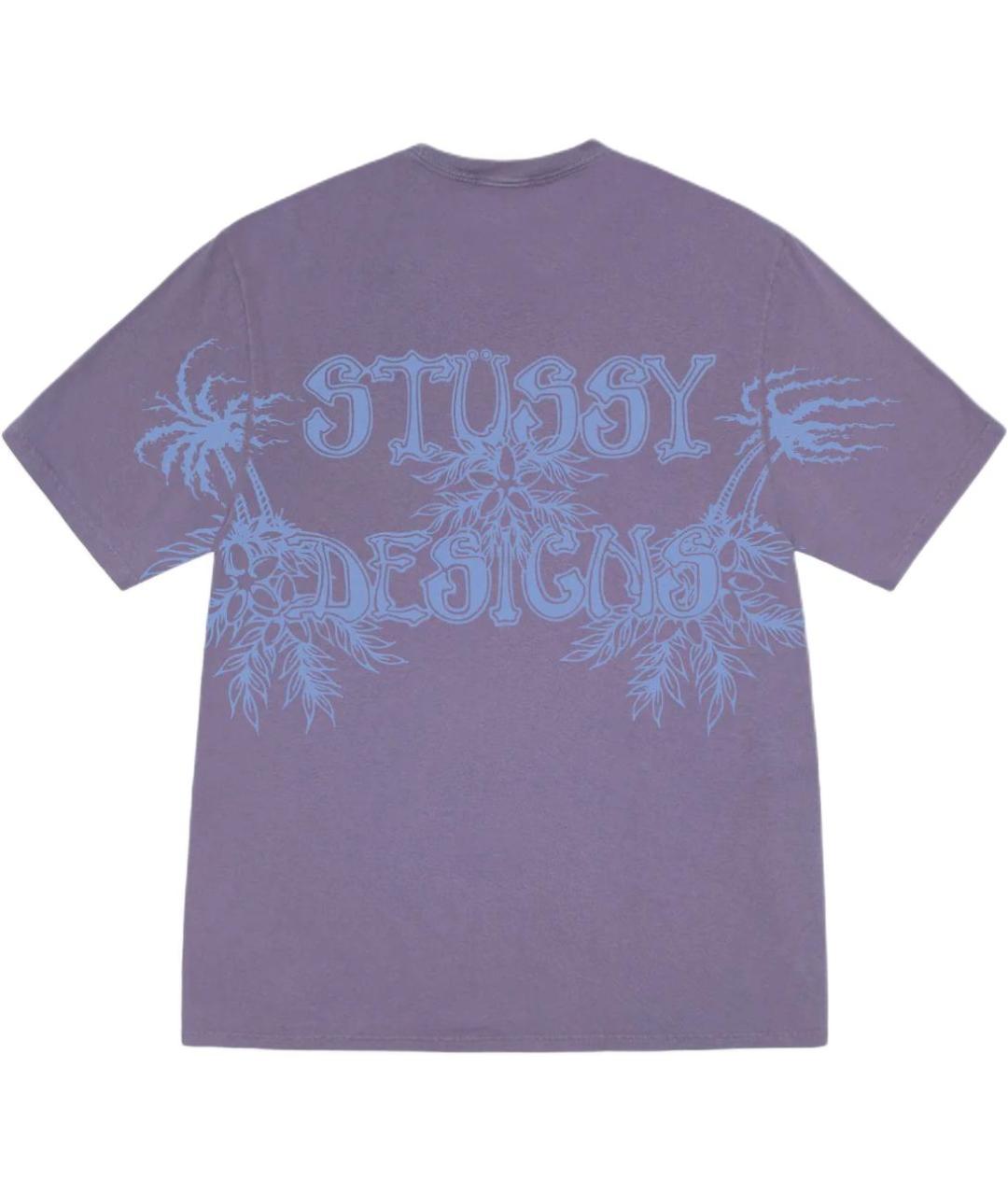 STUSSY Фиолетовая хлопковая футболка, фото 2