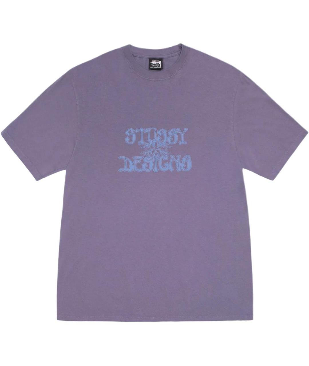 STUSSY Фиолетовая хлопковая футболка, фото 1