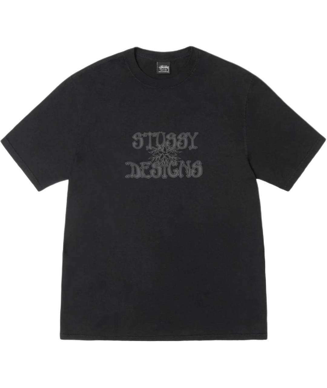 STUSSY Черная хлопковая футболка, фото 1