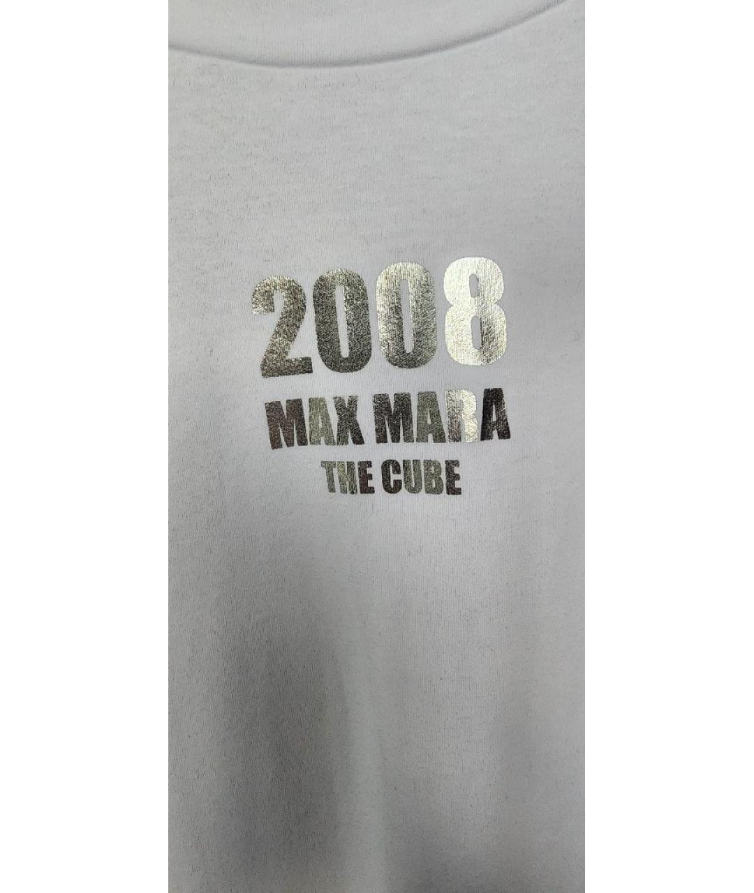'S MAX MARA Белая хлопковая футболка, фото 4