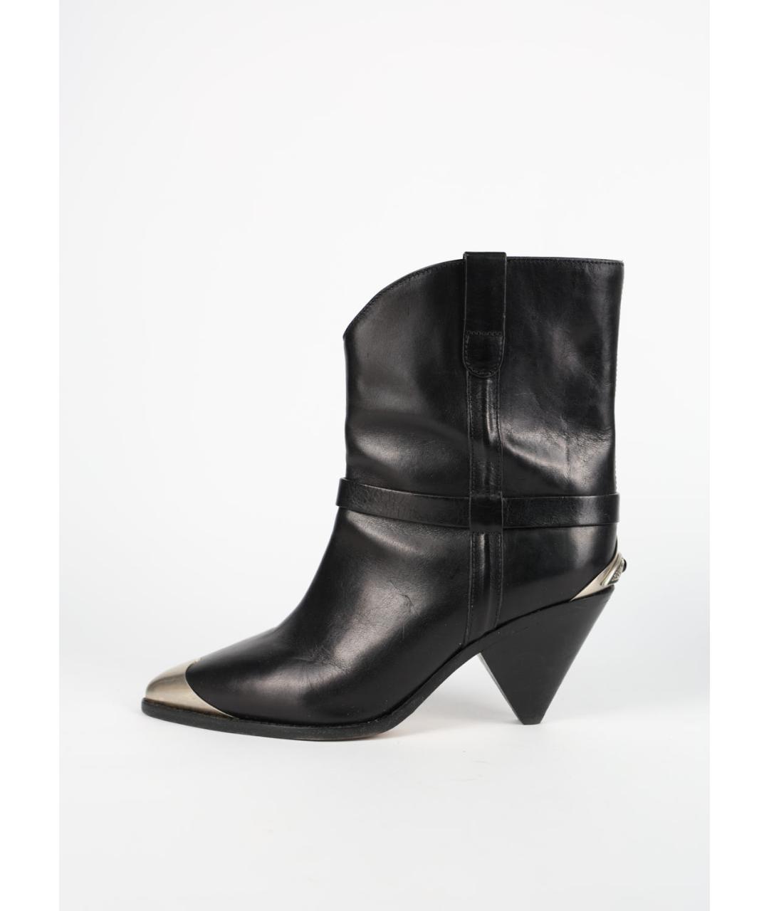 ISABEL MARANT Черные кожаные полусапоги, фото 6