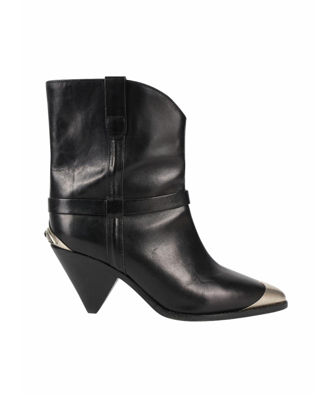 ISABEL MARANT Черные кожаные полусапоги, фото 1