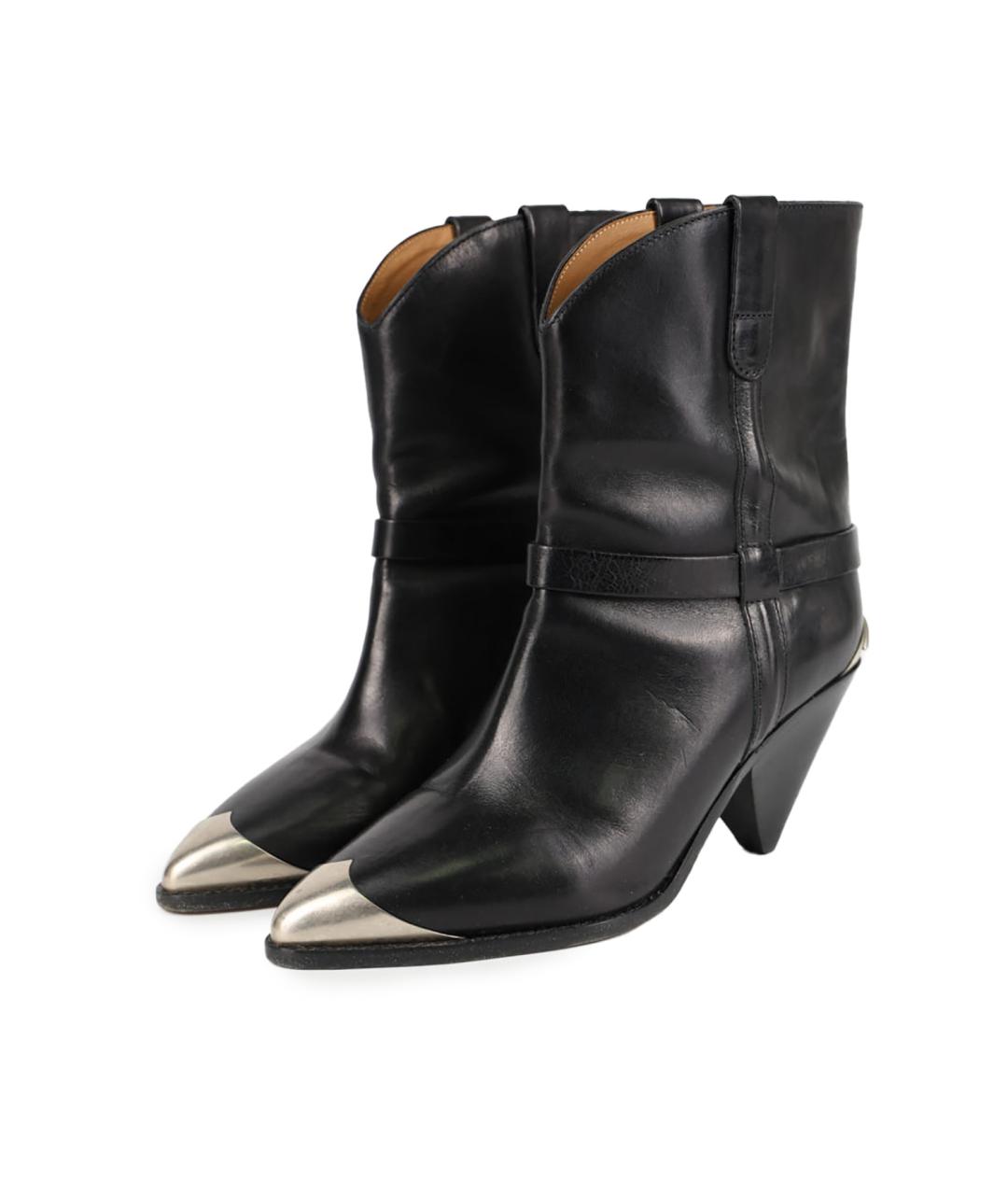 ISABEL MARANT Черные кожаные полусапоги, фото 5