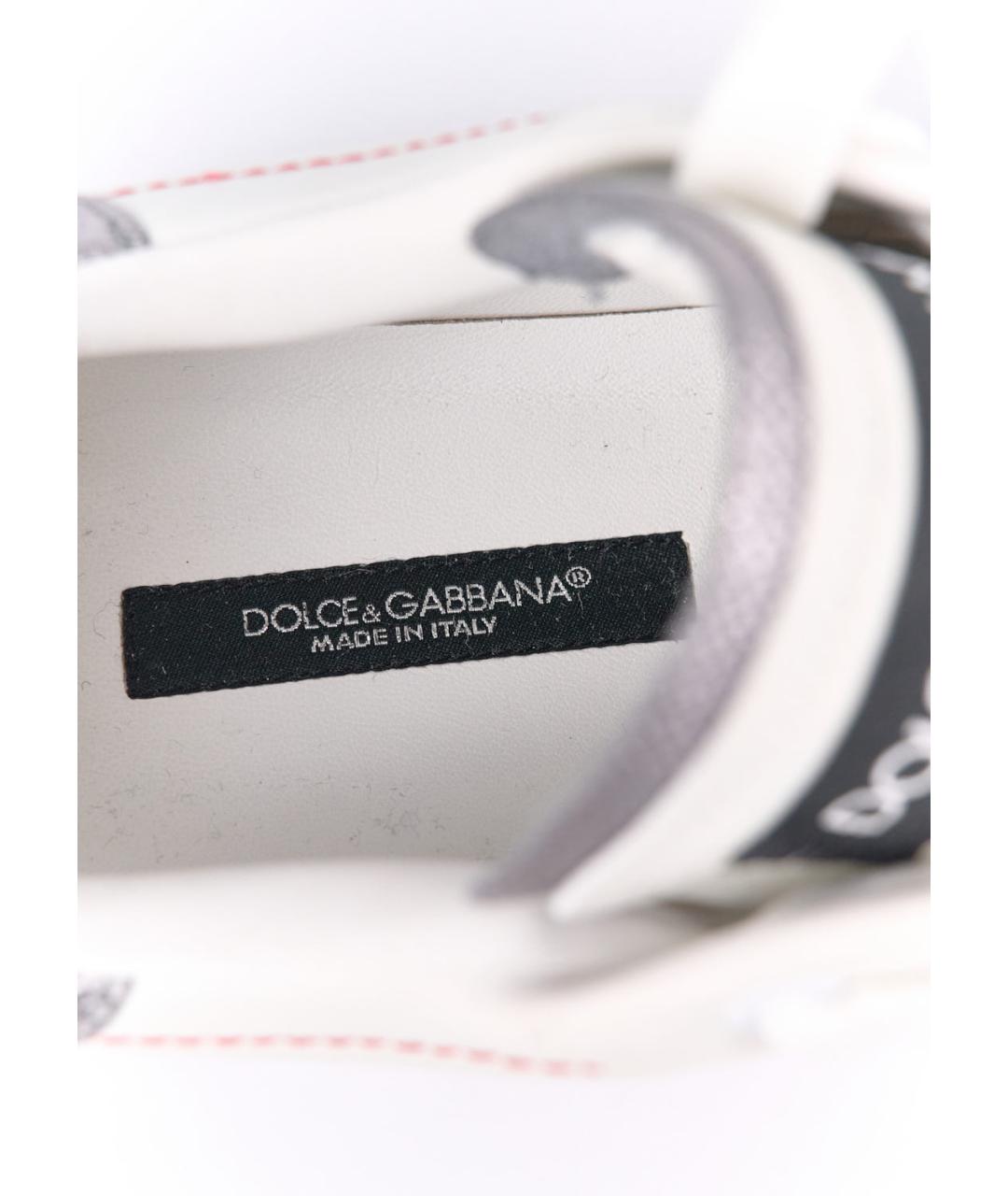 DOLCE&GABBANA Белые кожаные кеды, фото 3