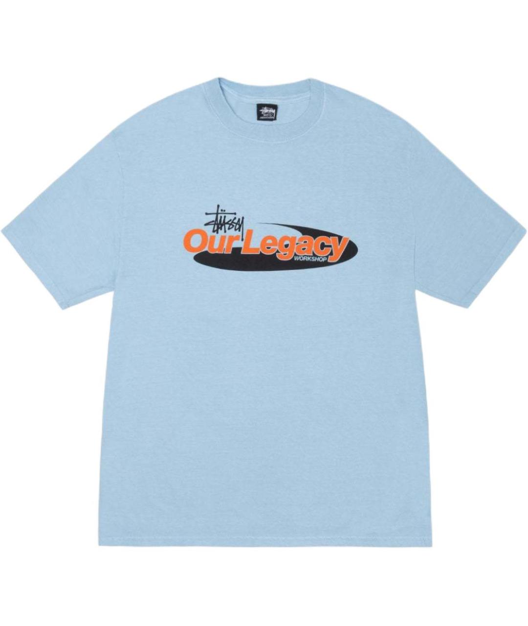 STUSSY Голубая хлопковая футболка, фото 1