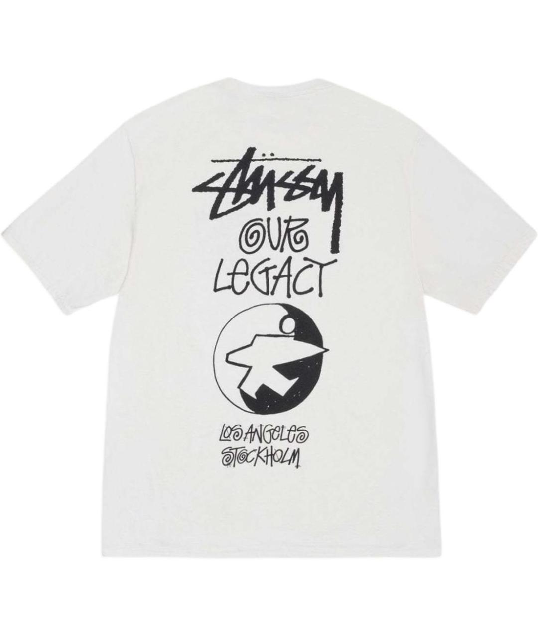 STUSSY Белая хлопковая футболка, фото 2