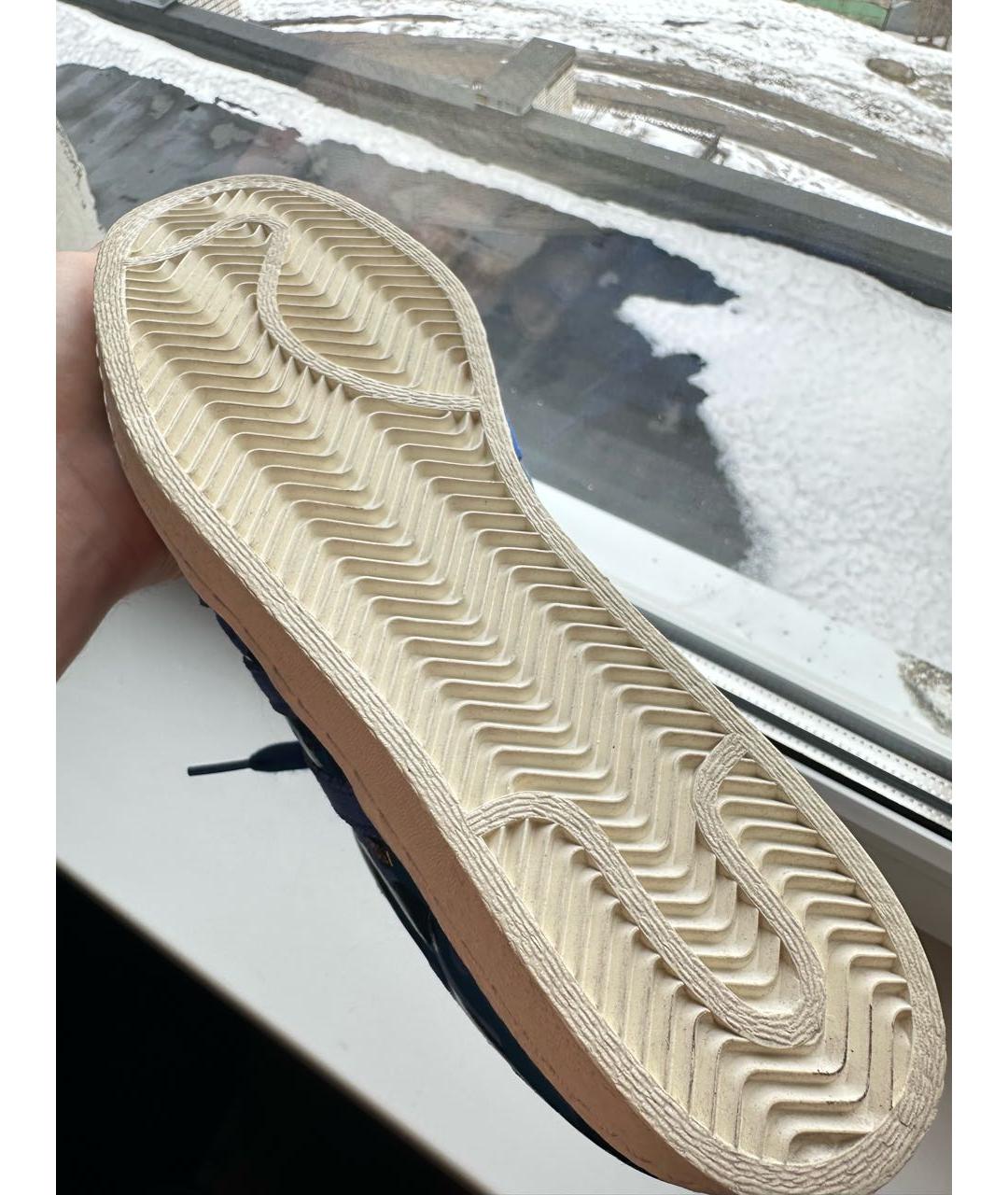 A BATHING APE Синие кожаные низкие кроссовки / кеды, фото 7