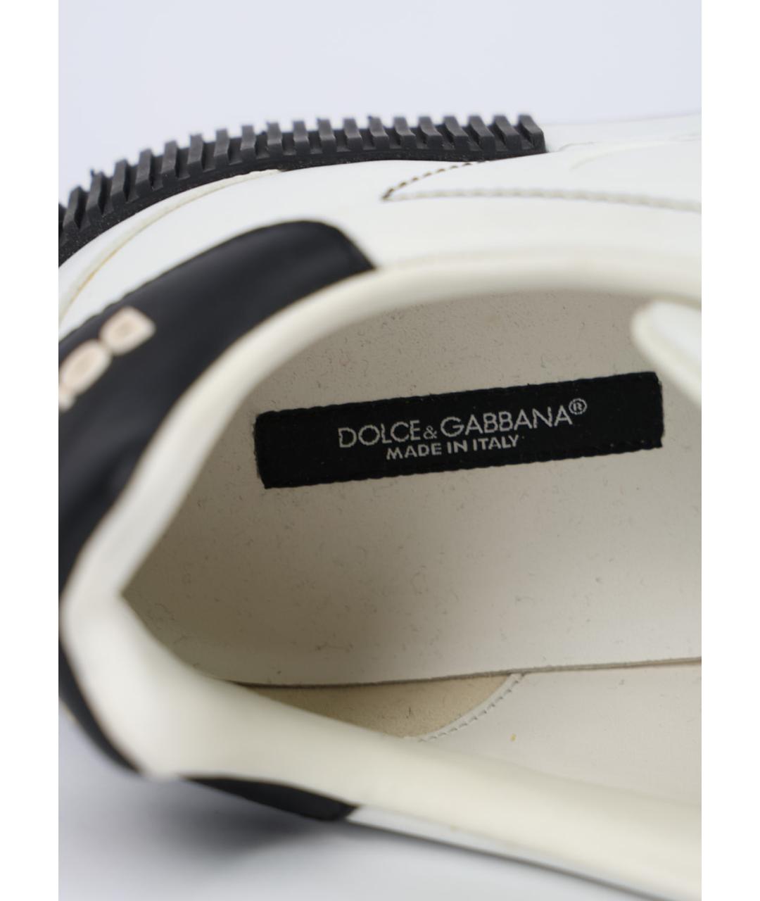 DOLCE&GABBANA Белые кожаные низкие кроссовки / кеды, фото 3