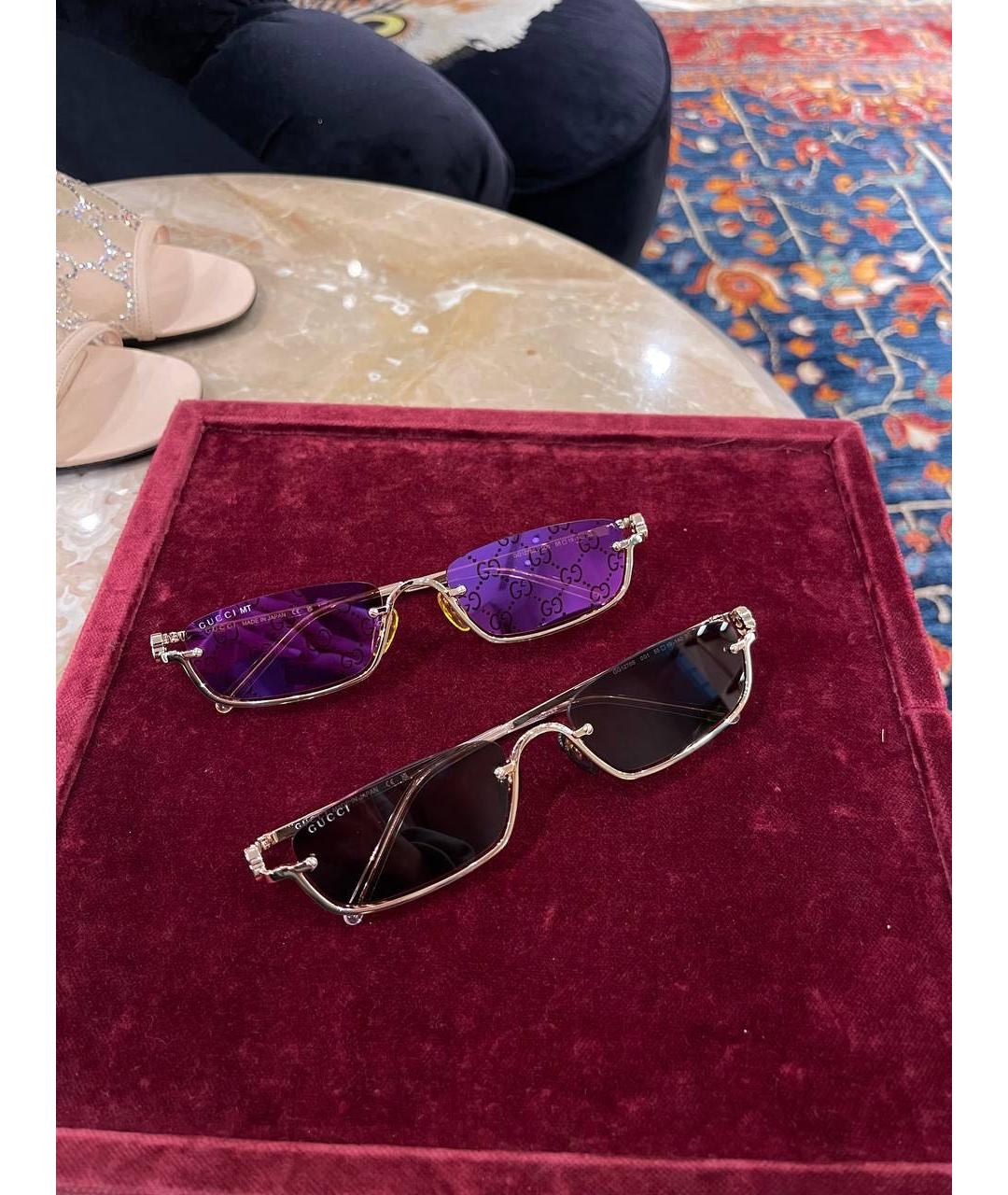 GUCCI Фуксия металлические солнцезащитные очки, фото 4