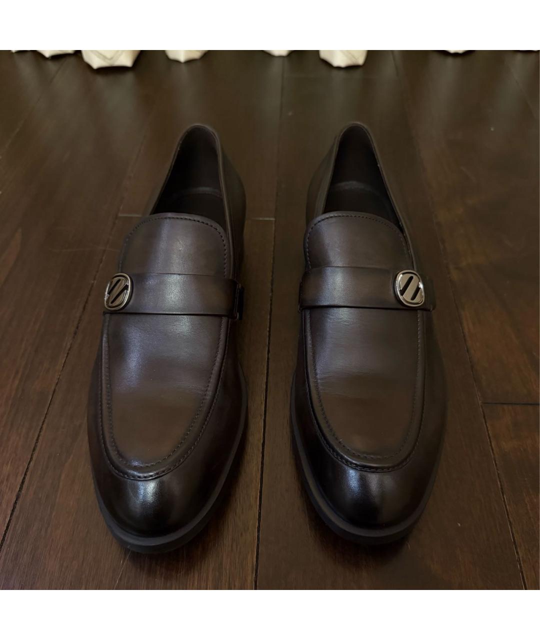 ERMENEGILDO ZEGNA XXX Коричневые кожаные лоферы, фото 2