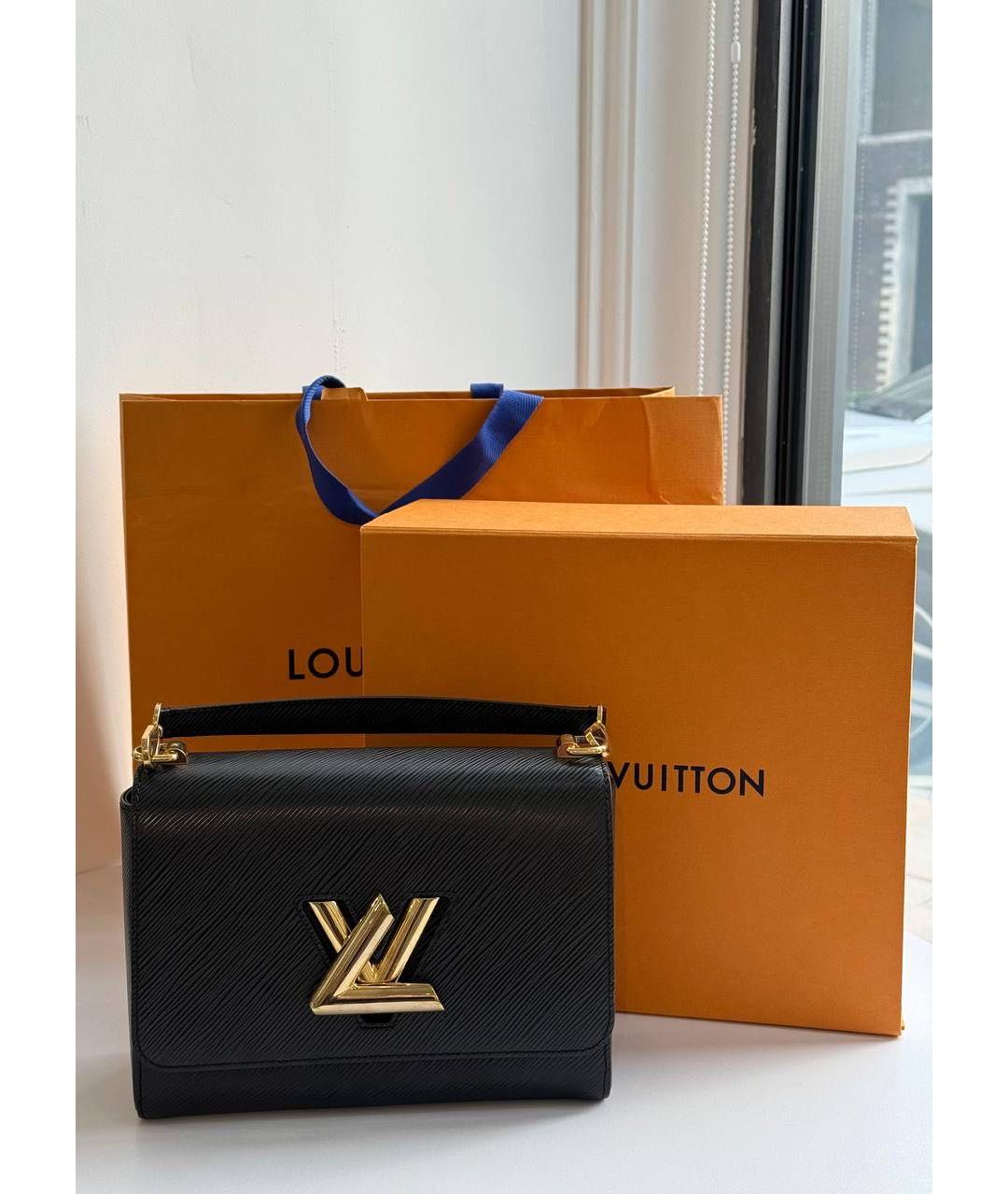 LOUIS VUITTON Черная кожаная сумка через плечо, фото 5