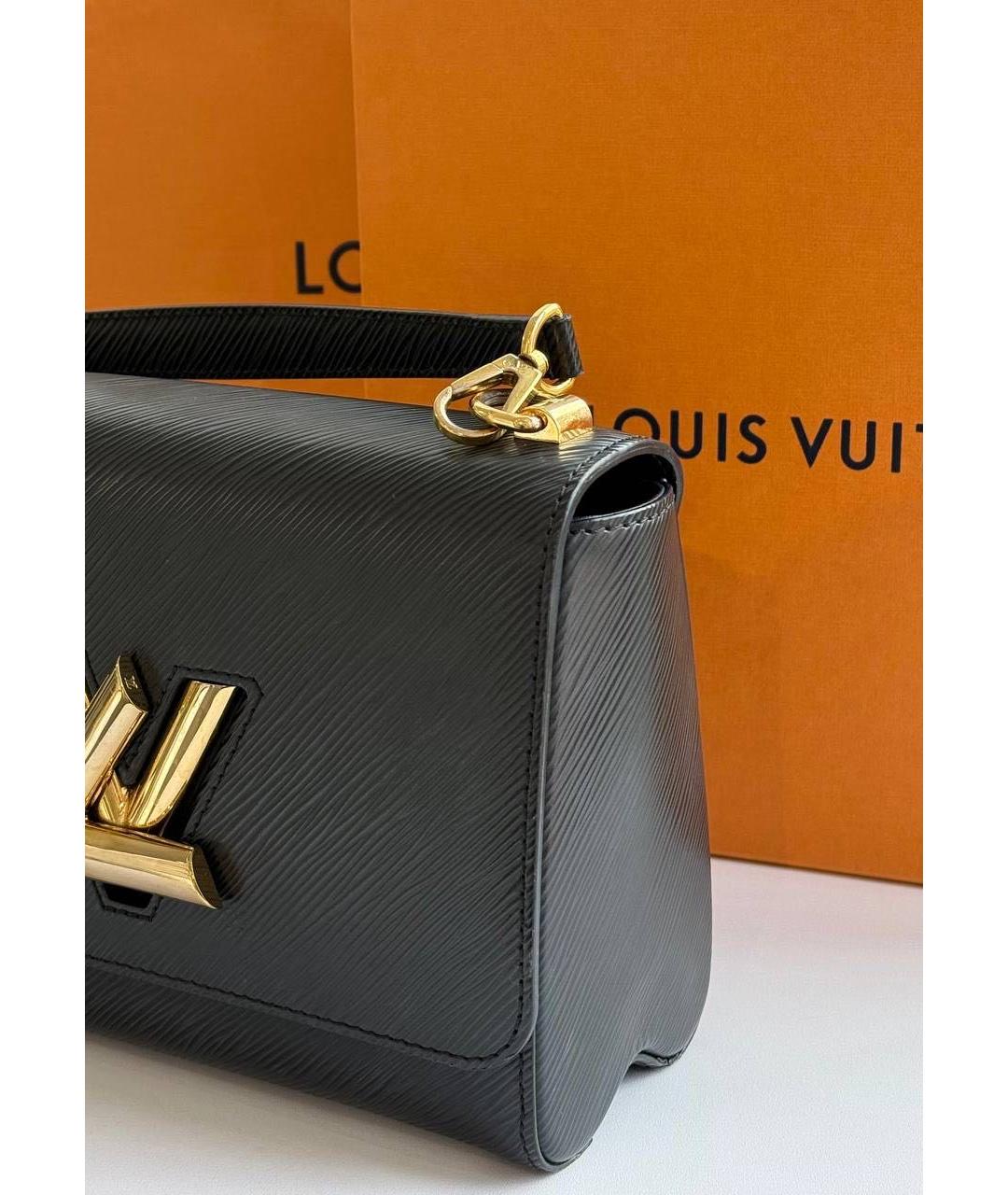 LOUIS VUITTON Черная кожаная сумка через плечо, фото 2