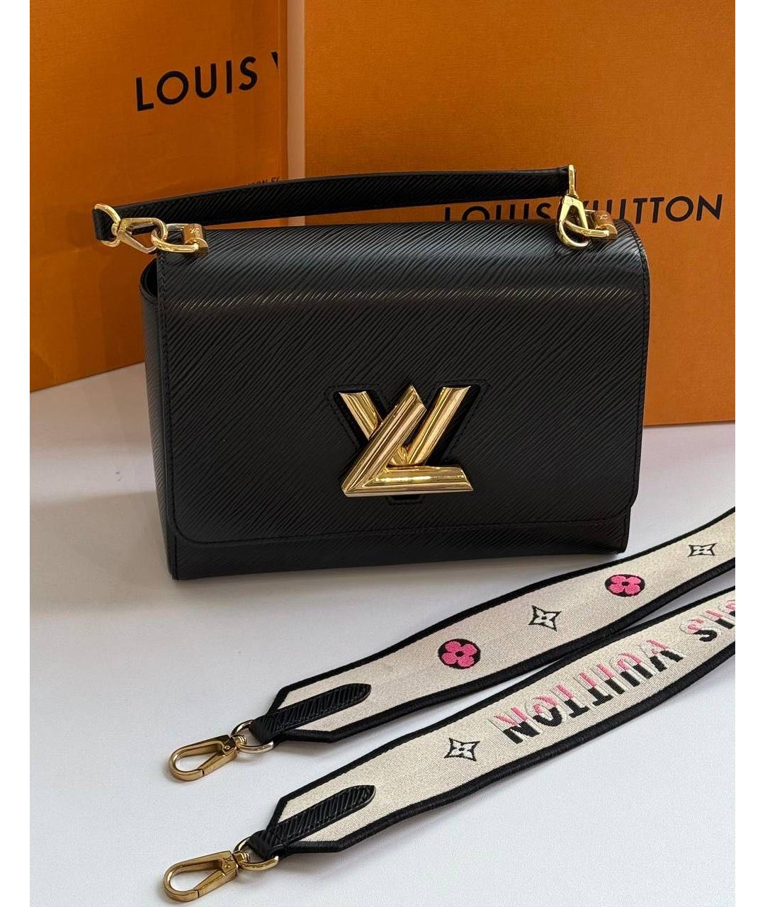 LOUIS VUITTON Черная кожаная сумка через плечо, фото 4