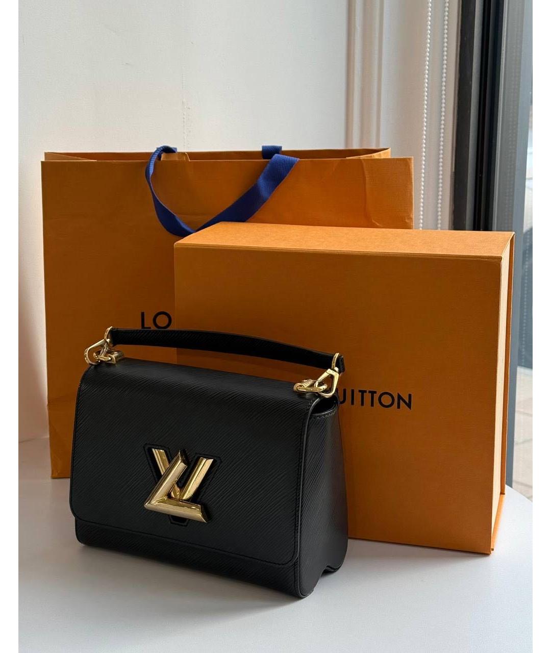 LOUIS VUITTON Черная кожаная сумка через плечо, фото 3