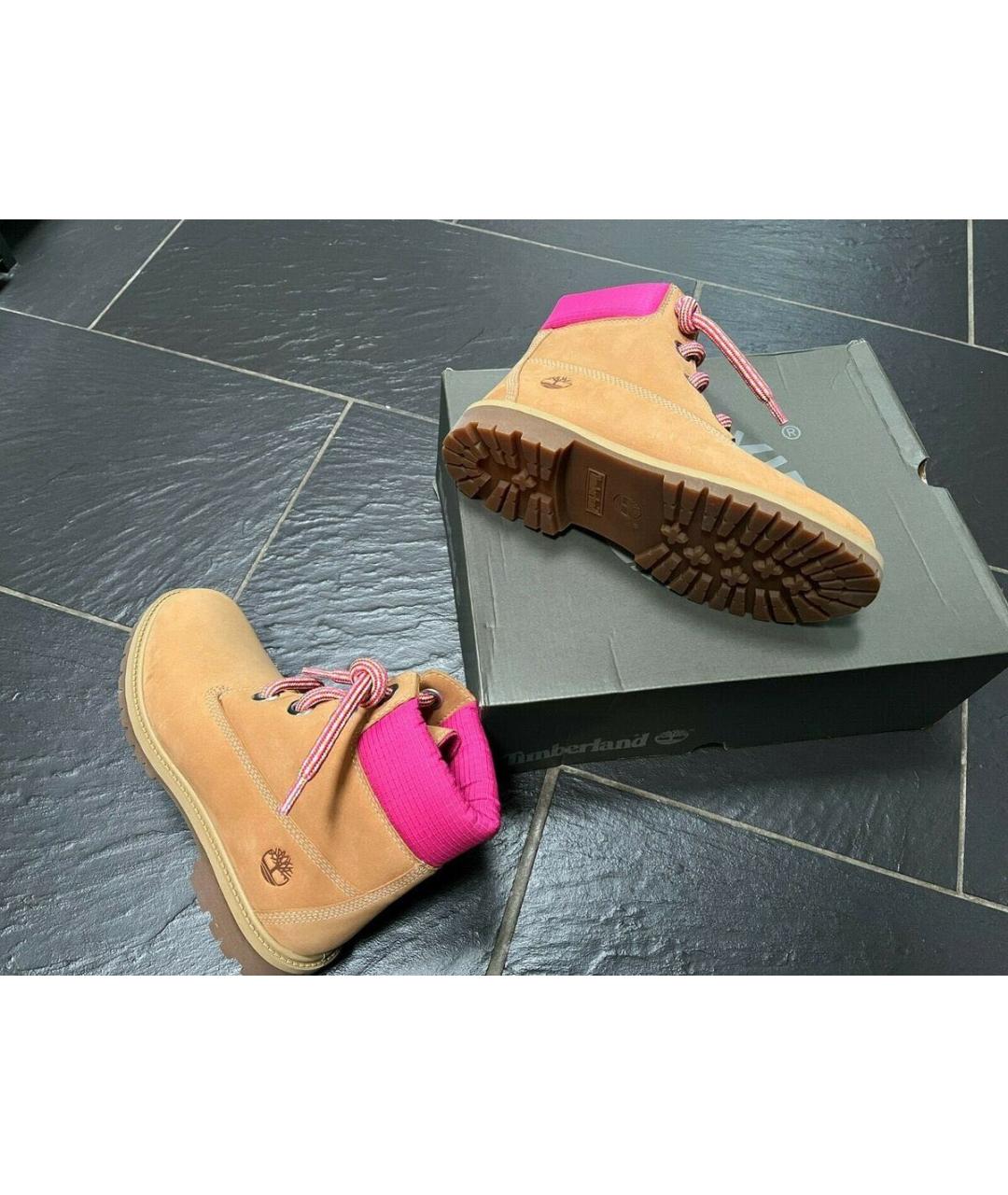 TIMBERLAND Горчичные замшевые высокие ботинки, фото 4