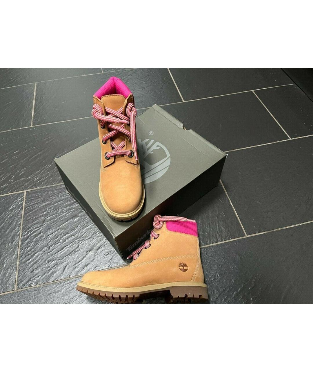 TIMBERLAND Горчичные замшевые высокие ботинки, фото 5