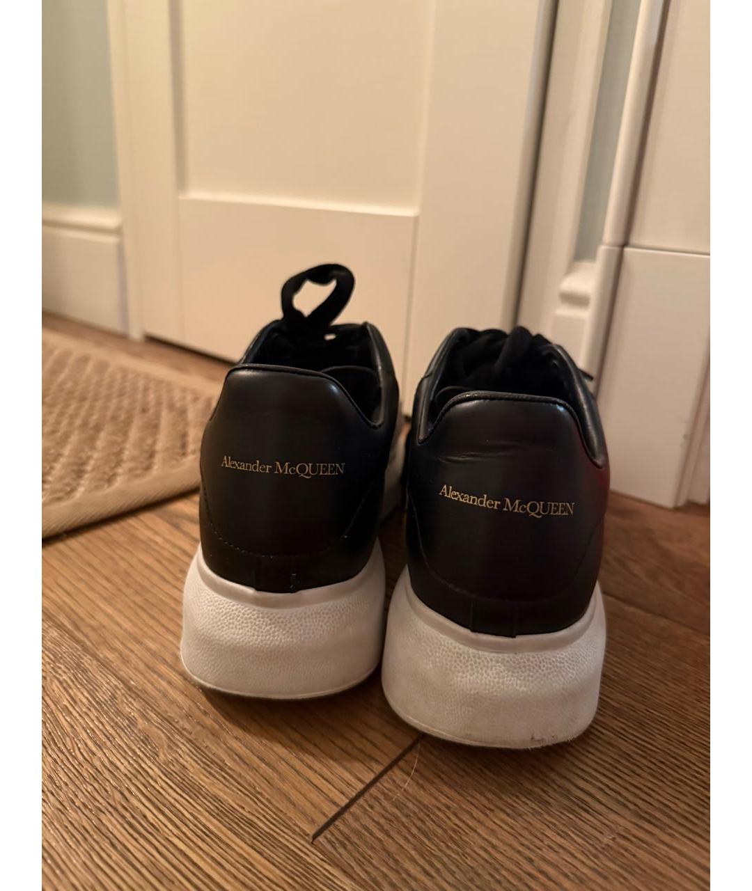 ALEXANDER MCQUEEN Черные кожаные кроссовки, фото 4