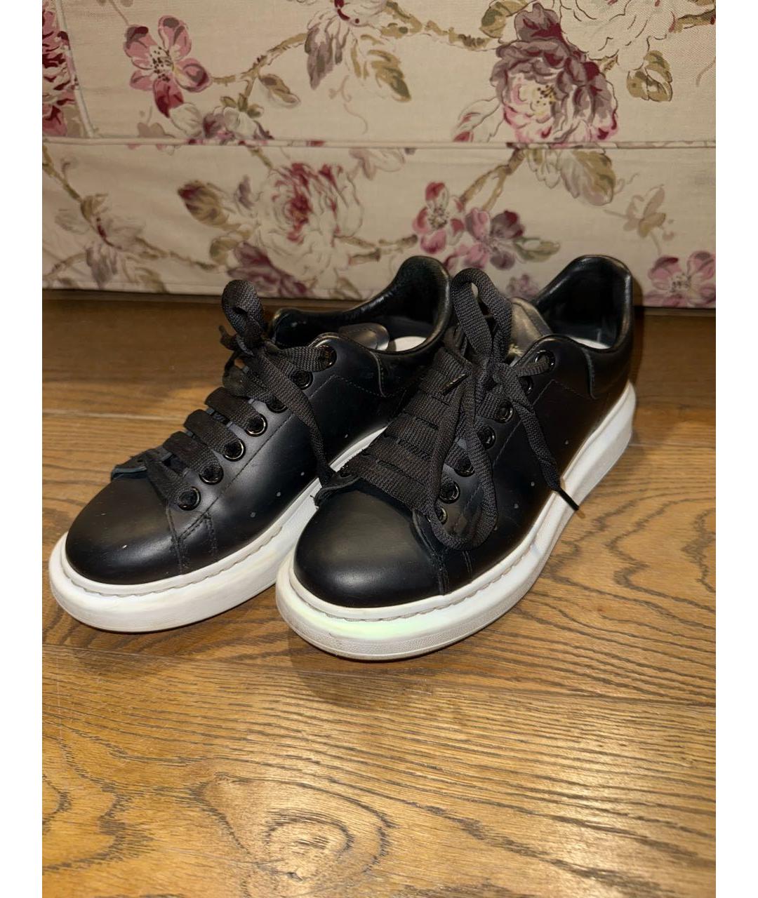 ALEXANDER MCQUEEN Черные кожаные кроссовки, фото 5